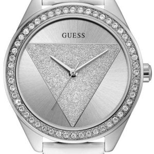 Guess Damklocka W0884L2 Tri Glitz Silverfärgad/Läder Ø36.5 mm