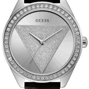 Guess Damklocka W0884L3 Tri Glitz Silverfärgad/Läder Ø36.5 mm