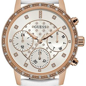 Guess Damklocka W0957L1 Sporty Silverfärgad/Läder Ø36 mm