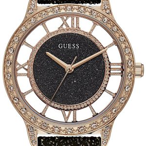 Guess Damklocka W1014L1 Dress Svart/Läder Ø38 mm