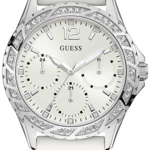 Guess Damklocka W1096L1 Swirl Vit/Gummi Ø40 mm