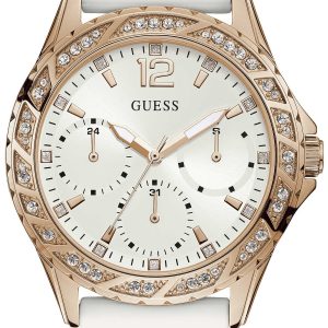 Guess Damklocka W1096L2 Swirl Vit/Gummi Ø40 mm