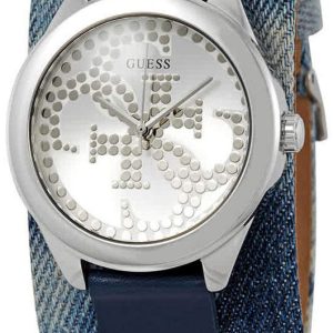 Guess Damklocka W1141L1 Heartbreaker Silverfärgad/Textil Ø28 mm