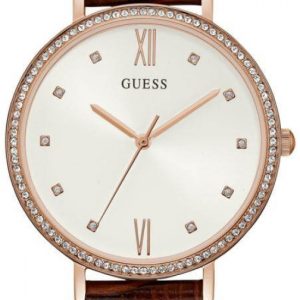 Guess Damklocka W1153L2 Vit/Läder Ø38 mm