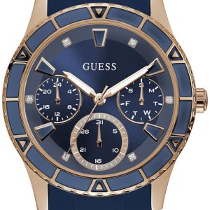 Guess Damklocka W1157L3 Multifunction Blå/Roséguldstonat stål Ø38