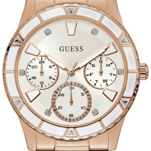 Guess Damklocka W1158L2 Valencia Vit/Roséguldstonat stål Ø38 mm