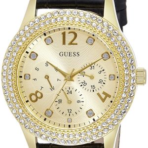 Guess Damklocka W1159L1 Analog Gulguldstonad/Läder Ø40 mm