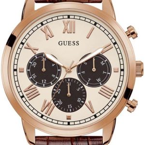 Guess Herrklocka GW0067G3 Antikvit/Läder Ø44 mm