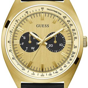 Guess Herrklocka GW0212G1 Gulguldstonad/Läder Ø42 mm