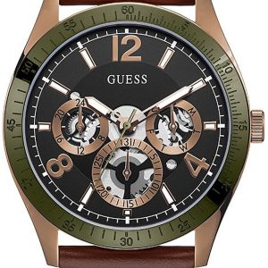 Guess Herrklocka GW0216G2 Multifunction Svart/Läder Ø44 mm