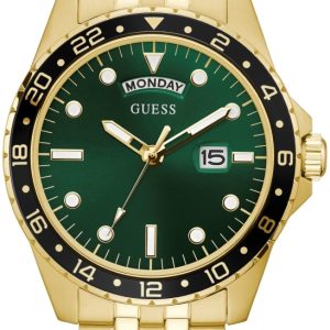 Guess Herrklocka GW0220G2 Grön/Gulguldtonat stål Ø44 mm