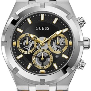 Guess Herrklocka GW0262G1 Continental Svart/Läder Ø44 mm