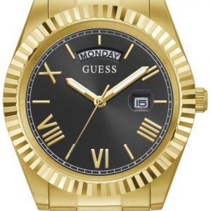 Guess Herrklocka GW0265G3 Connoisseur Svart/Gulguldtonat stål Ø42 mm