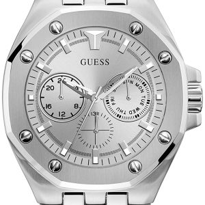 Guess Herrklocka GW0278G1 Top Gun Silverfärgad/Stål Ø46 mm