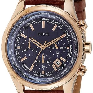 Guess Herrklocka GW0500G1 Pursuit Blå/Läder Ø45 mm