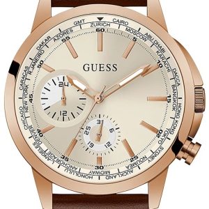 Guess Herrklocka GW0540G4 Spec Silverfärgad/Läder Ø44 mm