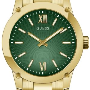 Guess Herrklocka GW0574G2 Crescent Grön/Gulguldtonat stål Ø44 mm