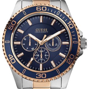 Guess Herrklocka W0172G3 Blå/Roséguldstonat stål Ø40 mm