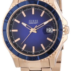 Guess Herrklocka W0244G3 Sporty Blå/Roséguldstonat stål Ø42 mm