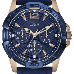 Guess Herrklocka W0366G4 Oasis Blå/Roséguldstonat stål Ø44 mm