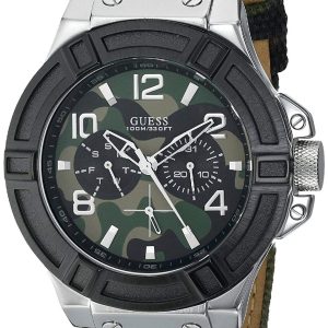 Guess Herrklocka W0407G1 Rigor Flerfärgad/Läder Ø45 mm