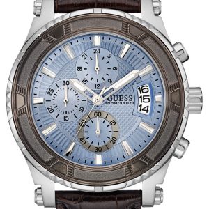 Guess Herrklocka W0673G1 Pinnacle Blå/Läder Ø46.5 mm