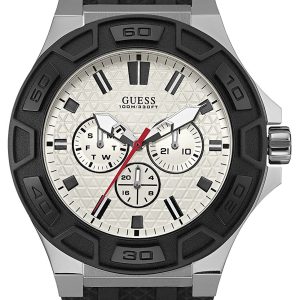 Guess Herrklocka W0674G3 Force Vit/Gummi Ø45 mm