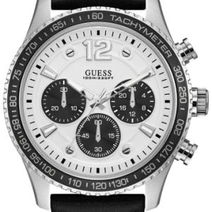 Guess Herrklocka W0970G4 Fleet Vit/Läder Ø44 mm