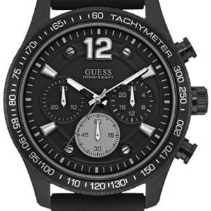 Guess Herrklocka W0971G1 Sporty Svart/Gummi Ø44 mm