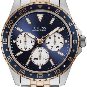 Guess Herrklocka W1107G3 Blå/Roséguldstonat stål Ø44 mm