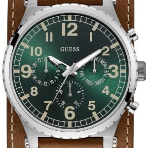 Guess Herrklocka W1162G1 Arrow Grön/Läder Ø46 mm