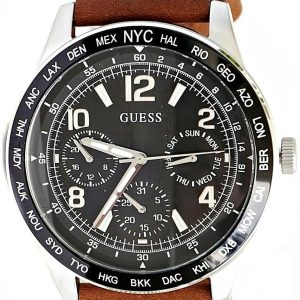 Guess Herrklocka W1244G2 Svart/Läder Ø44 mm