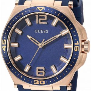 Guess Herrklocka W1253G3 Analog Blå/Gummi Ø44 mm