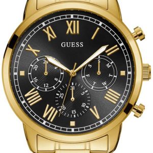 Guess Herrklocka W1309G2 Svart/Gulguldtonat stål Ø44 mm