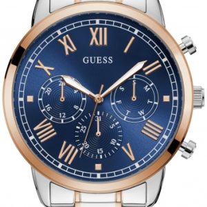 Guess Herrklocka W1309G4 Blå/Roséguldstonat stål Ø44 mm