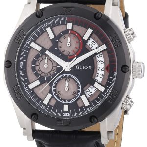 Guess Herrklocka W16570G1 Sporty Grå/Läder Ø45 mm