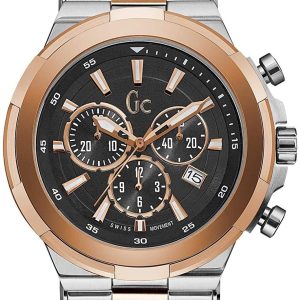 Guess Herrklocka Y23003G2 Svart/Roséguldstonat stål Ø44 mm