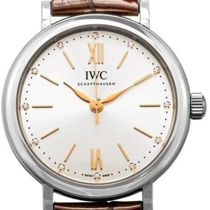 IWC Damklocka IW357403 Portofino Silverfärgad/Läder Ø34 mm