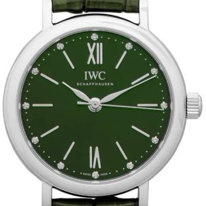 IWC Damklocka IW357405 Portofino Grön/Läder Ø34 mm