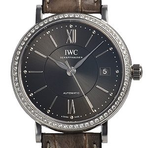 IWC Damklocka IW458104 Portofino Grå/Läder Ø37 mm