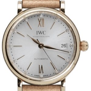 IWC Damklocka IW458606 Portofino Silverfärgad/Läder Ø37 mm