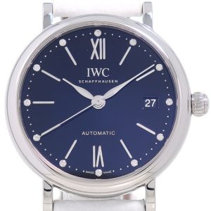 IWC Damklocka IW458611 Portofino Svart/Läder Ø37 mm