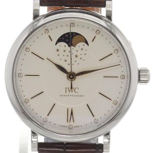 IWC Damklocka IW459011 Portofino Silverfärgad/Läder Ø37 mm