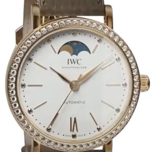 IWC Damklocka IW659602 Portofino Silverfärgad/Läder Ø37.1 mm