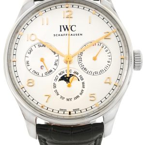 IWC Herrklocka IW344203 Portugieser Silverfärgad/Läder Ø42.4 mm