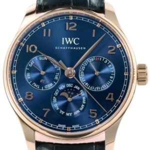 IWC Herrklocka IW344205 Portugieser Blå/Läder Ø42.4 mm