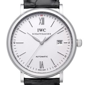 IWC Herrklocka IW356501 Portofino Silverfärgad/Läder Ø40 mm