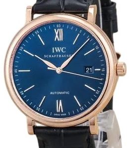 IWC Herrklocka IW356522 Portofino Blå/Läder Ø40 mm