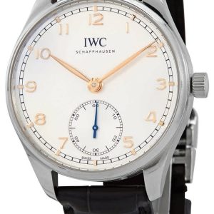 IWC Herrklocka IW358303 Portugieser Silverfärgad/Läder Ø40.4 mm