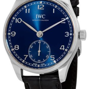 IWC Herrklocka IW358305 Portugieser Blå/Läder Ø40.4 mm